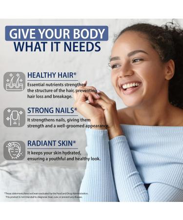 Biotin with Hyaluronic Acid, Keratin, and Collagen Supplements - Hair Growth Vitamins for Women, Healthy Nails and Skin, B1, B2, B3, B6, B7 Complex, USA 60 Count (Pack of 1) - Buy Online on GoSupps.com