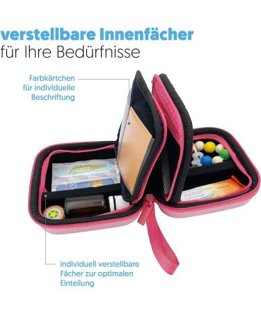 Pillbase Mini BabyCase Travel Akotheke - Small Medication Bag for Kids | Empty Emergency Bag for Travel - Stable Medicine Storage & Travel Pharmacy - Mini Pink - Buy Online on GoSupps.com