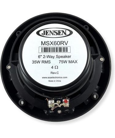 Jensen MSX60RVR 6.5 Marine Coaxial Speakers - Waterproof & UV Resistant (Pair, Graphite Gray) - Buy Online on GoSupps.com
