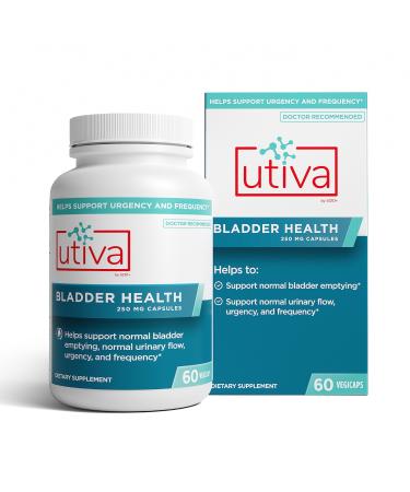 Utiva Bladder Health  Natural Bladder Control Supplement for Overactive Bladder and Lower Urinary Tract Health  Clinically Proven to Reduce Frequency and Urgency - 60 Capsules