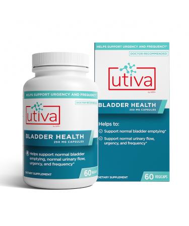 Utiva Bladder Health  Natural Bladder Control Supplement for Overactive Bladder and Lower Urinary Tract Health  Clinically Proven to Reduce Frequency and Urgency - 60 Capsules - Buy Online on GoSupps.com