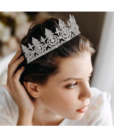 AW BRIDAL Crystal Wedding Tiara for Bride - Silver Princess Crown for Women - Buy Online on GoSupps.com