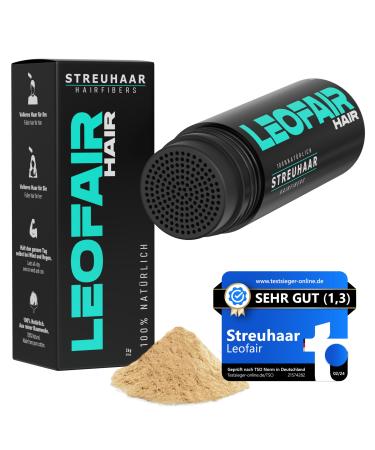 Leofair hair compression - 100% natural - scatter hair for full and dense hair in seconds!Premium hairdressing quality - 28g - Perfect look for men & women (medium blonde)
