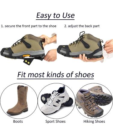 XX-Large Ice Cleats for Women Men - Non-Slip Snow Crampons 10 Studs - Buy Online on GoSupps.com