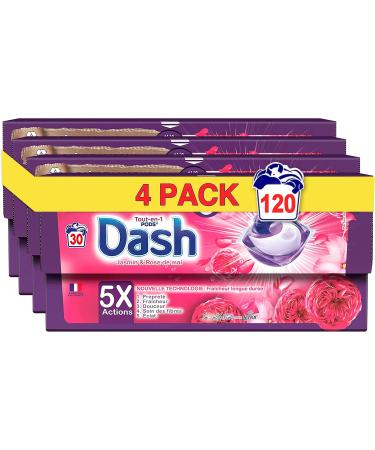 Dash All-in-1 PODS Laundry Detergent Capsules 4x30 Washes Jasmine and May Rose Freshness Sparkling Clean Made in Fra - Buy Online on GoSupps.com