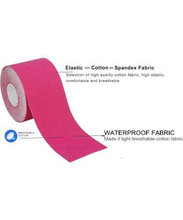 Shop Kinesiology Tape for Athletes | 16ft Water Resistant Latex Free Elastic for Knee Elbow & Shoulder Pain - Pink - Buy Online on GoSupps.com