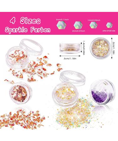 Simarro 24 Colors Glitter Sequin Set - Festival Face & Body Glitter for Halloween Makeup Nails Hair & DIY Crafts - Buy Online on GoSupps.com