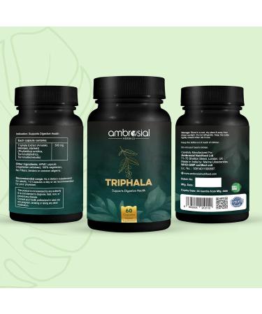 Buy Ambrosial Triphala - Vegan Digestive Support with Amla Haritaki & Bibhitaki | 60 Capsules Rich in Vitamin C & Antioxidants - Buy Online on GoSupps.com