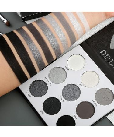 Gray Eyeshadow Palette - Black, Grey, White, Silver | Blendable Smokey Eye | Long Lasting SFX Makeup for Halloween & Goth Looks - Buy Online on GoSupps.com