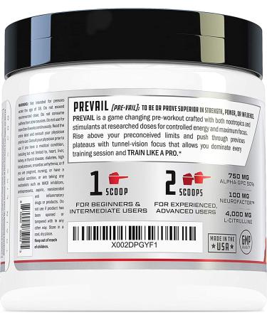 Prevail Pre Workout Powder with Nootropics | Energy & Focus Supplement for Men and Women | Sour Rainbow Candy Flavor | 40 Scoops - Buy Online on GoSupps.com