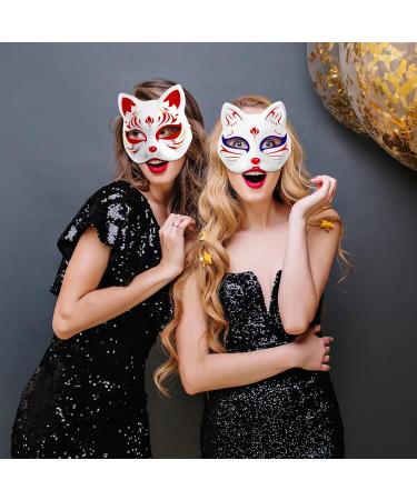 Buy Luxshiny 15-Piece DIY White Cat Masks with Straps | Paintable Masquerade Masks for Party Fun - International Shipping Available - Buy Online on GoSupps.com