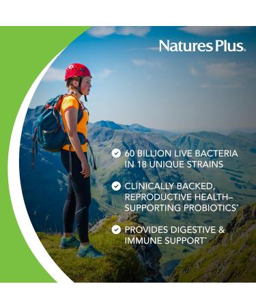 NaturesPlus GI Natural Probiotic Women - 30 Capsules Pack of 2 - Digestive & Immune Support Urinary Tract Health - Includes Cranberry - Gluten Free - 60 Total Servings - Buy Online on GoSupps.com
