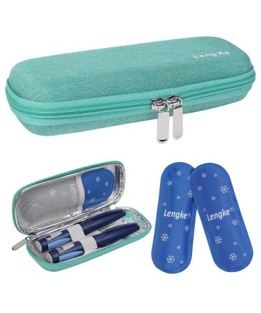 Bomkee insulin pen bag insulin cooling bag medication bag for on the way Diabetes pocket for insulin pen glucose meters with 2 cooling packs green