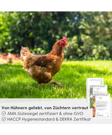 Fleim ller Chicken Food Against Mites 5kg - Dust-Free Laying Hen Feed Pellets - Premium Natural Ingredients with Citrus & Herbs - 100% GMO-Free - AMA Seal of Quality - Buy Online on GoSupps.com