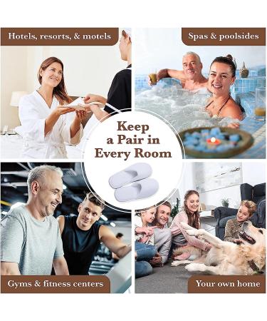 Maji Simply Joyous Spa Slippers - Bulk Pack of 6 Pairs with Travel Bags | Non-Slip Hotel Slippers for Women and Men - Medium and Large Sizes - Buy Online on GoSupps.com