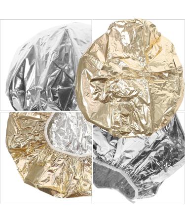 VICASKY Lot de 4 Bonnets de Bain en Aluminium 28 Cm Isolation Thermique Soins Capillaires Professionnels Salons de Coiffure Usage Multiple Argent et Or - Buy Online on GoSupps.com
