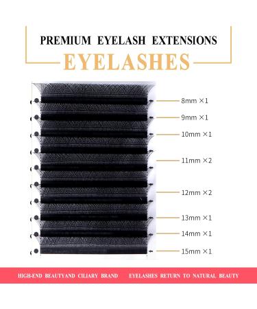 Premium 2D Curl Eyelash Extensions 8-15mm Mix | Individual Silk & Volume Lash Supplies - Buy Online on GoSupps.com