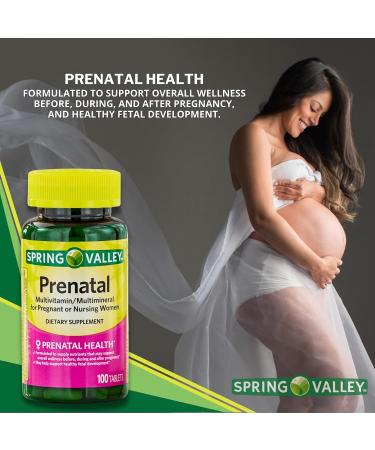 Spring Valley Prenatal Multivitamin & Multimineral Tablets - 100 Count Dietary Supplement for Women with Pill Case - Optimized for International Shipping - Buy Online on GoSupps.com