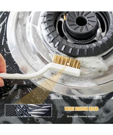 ORIJOYNA 3-Piece Kitchen Cleaning Scrub Brush Set with Stainless Steel Brass and Nylon Bristles - Ideal for Range Hood Degreasing Grime and Rust Removal - Buy Online on GoSupps.com