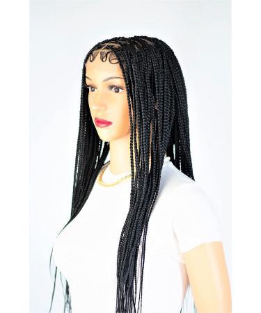 Wow Braids 28 inch Lace Frontal Box Braids Wig for Black Women - Handmade Knotless Design with Baby Hair, Lightweight and Free Part | 13X6 Lace Front - Buy Online on GoSupps.com