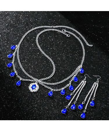 Zeelina Rhinestone Head Chain Set Blue Forehead Chains Festival for Women Rhinestone - Buy Online on GoSupps.com