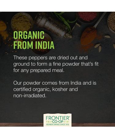Frontier Co-op Organic Cayenne Pepper 6.14 oz | Premium Spices for Cooking - Buy Online on GoSupps.com