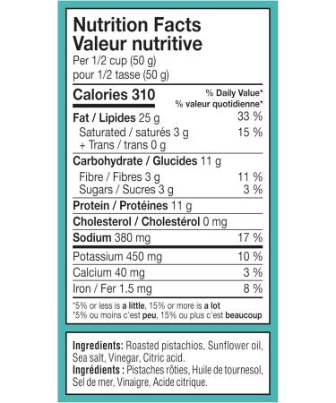 Wonderful Pistachios No Shells Sea Salt and Vinegar Flavored Nuts 155 g Resealable Bag - Buy Online on GoSupps.com