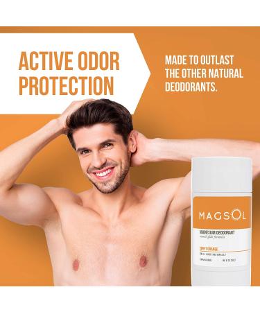 Magsol Magnesium Deodorant - Sweet Orange Scent | 2.8 oz (80 g) - Natural & Long-lasting - Buy Online on GoSupps.com