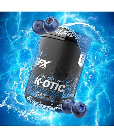 EFX Sports K-OTIC Pre Workout | with Kre-Alkalyn Creatine & Hydromax Glycerol | 300mg Caffeine + Full-Spectrum Amplifiers | 20 Servings (Blueberry Crush) Blueberry Crush 1.1 Pound (Pack of 1) - Buy Online on GoSupps.com