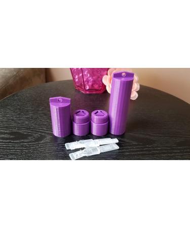 Travel Eye Drop Vials Holders - Pack of 2 - Short & Tall Sizes - Screw-On Lid - Znet3D (Purple) for International Shipping - Buy Online on GoSupps.com