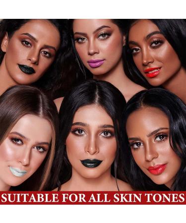 4 Pcs Matte Liquid Lipstick Set | Highly Pigmented Waterproof Lip Stain - Black White Red Purple | Long Lasting Gift Set for Women - Buy Online on GoSupps.com