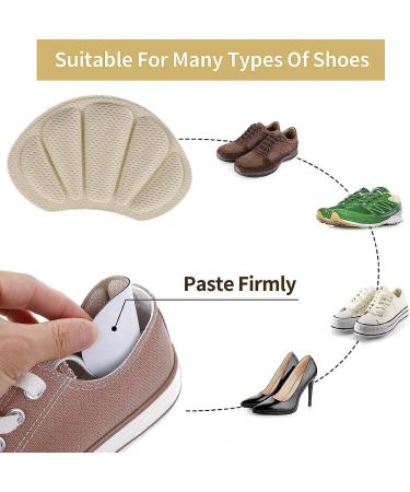 RFWIN 6 Pairs Heel Cushion Pads Anti-Slip Heel Grips & Inserts for Comfortable Shoes - Men and Women Foot Cushion Pads - 6 Pairs Black/Grey/Beige - Buy Online on GoSupps.com