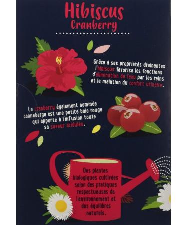 BiOrigine - Organic Hibiscus Cranberry Infusion - For maintaining urinary comfort - Ingredients of natural origin - 20 bags - Buy Online on GoSupps.com
