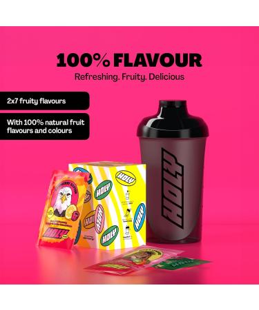 Holy Energy Gaming Booster Starter Set 7 Fruity Varieties Includes Shaker 14 Tasting Box Energy - Buy Online on GoSupps.com