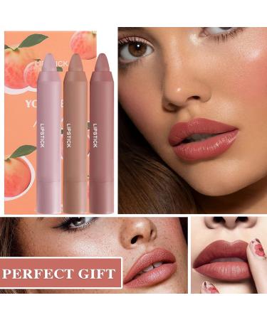3 Colors Crayon Matte Lipstick Set - Long Lasting & Moisturizing Lip Gloss Stain - Buy Online on GoSupps.com