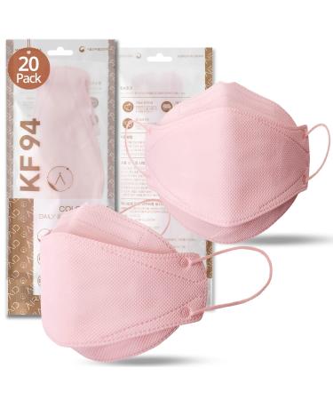 AIRAID-KF94 Individually Wrapped - Made in Korea 3D Multicolor Packs Face Protective Mask Adult and Older Teens (Pink-20P)