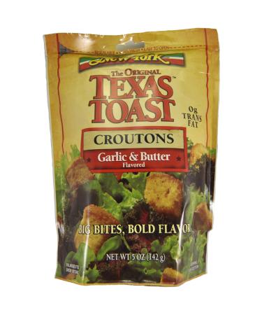 New York Texas Toast Croutons Garlic & Butter, 5-Ounce Bags (Pack of 12)