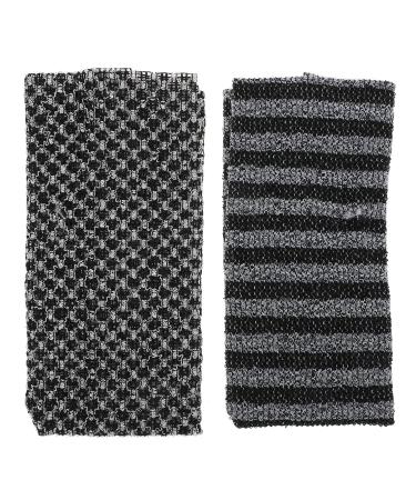 Heallily 2 Pieces Japanese Peeling Towel | Lang Wawel Bathing & Massage Cloth for Men | Black Body Care Linen - International Shipping Available - Buy Online on GoSupps.com