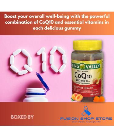 Coq10 200mg Gummies- Coenzyme Supplement for Adults 60 ct (Pack of 1) Boxed by Fusion Shop Store - Buy Online on GoSupps.com
