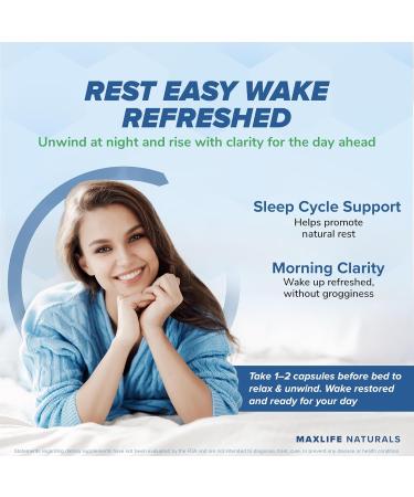 Night Chill Sleep Supplement 60 Capsules - Restful Sleep Support with DHH-B from Magnolia Bark and L-Theanine Supplement - Stress Calm Mood Support - Sleeping Pills for Adults by MaxLife Naturals - Buy Online on GoSupps.com