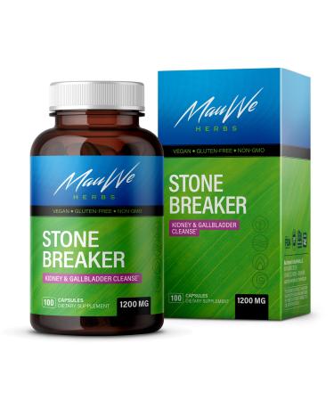 Stone Breaker Capsules - Kidney Cleanse & Stone Dissolver Supplement - Organic Chanca Piedra Supports Liver & Gallbladder Health & Promotes Urinary Tract Wellness - 1600 mg, 100 Vegan Pills 100 Count (Pack of 1)