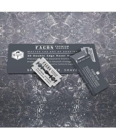 50 Platinum Japanese Stainless Steel Double Edge Razor Blades - Close, Smooth Shaving Experience - 200+ Shaves - Buy Online on GoSupps.com