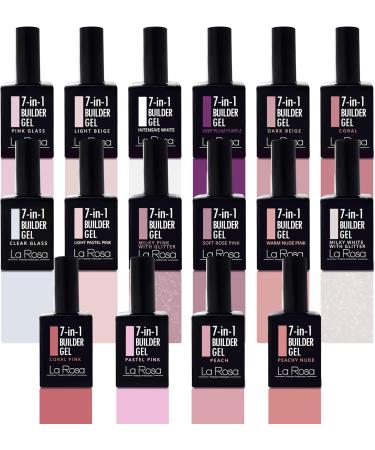  La Rosa LaRosa 7 in 1 BUILDER GEL in a Bottle Fortifying Gel 15ml for Nail Extension Long Lasting Base/Top Coat Soft Pink - Buy Online on GoSupps.com