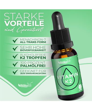 Bj kovit Vitamin K2 Vegan Drops - High Bioavailability MK-7 - 700 Drops with 100 g Natural K2 per Dose - International Shipping Available - Buy Online on GoSupps.com