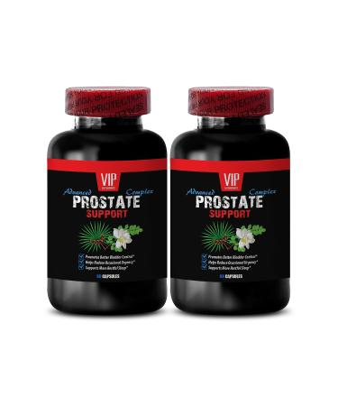 Saw Palmetto for Enlarged Prostate - Prostate Support - Pygeum for Prostate Wellness Red Raspberry for Prostate Support Graviola Leaf and Wellness Green Tea for Prostate 2 Bottles 120 Capsules