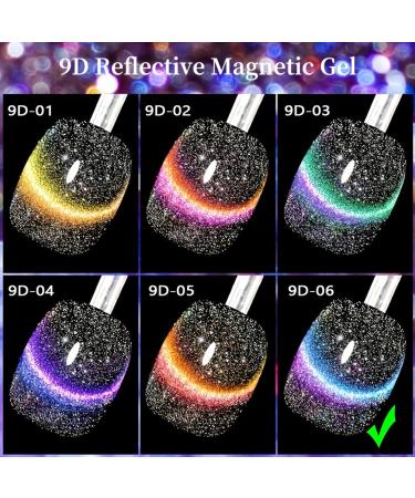 Cat Eye Gel Nail Polish Reflective Cat Eye Gel Polish Glitter Magnetic Gel Nail Polish Manicure Soak Off UV/LED Sparkling Reflective Glitter Cat Eye Gel Nail Polish Manicure DIY at Home - Buy Online on GoSupps.com