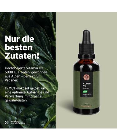  Vitabaum Vitabaum Vitamin D3 5000 IU Drops - High Strength - 1700 Drops - 50 ml - Dissolved in MCT Oil for Optimal Absorption - Superior Quality and Convenient Dosage - Vegan - Buy Online on GoSupps.com