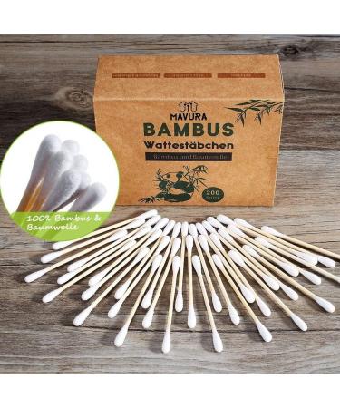 Bamboo Cotton Swabs - Biodegradable & Sustainable Ear Cleaner Sticks (400pcs) | Eco-Friendly Ear Hygiene - Buy Online on GoSupps.com