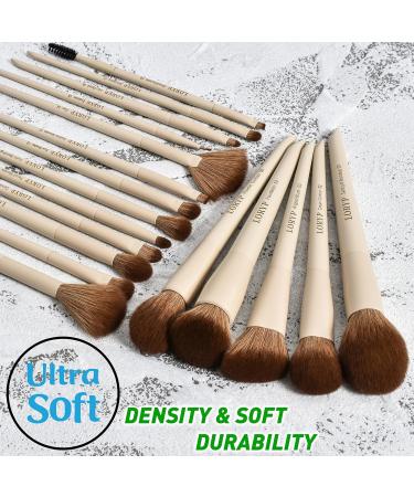 LORYP 18-Piece Makeup Brushes Set - Ultra Soft Face & Eye Brushes for Foundation Concealer Blush Contour & Eyeshadow - Khaki Kit for Flawless Application - Buy Online on GoSupps.com