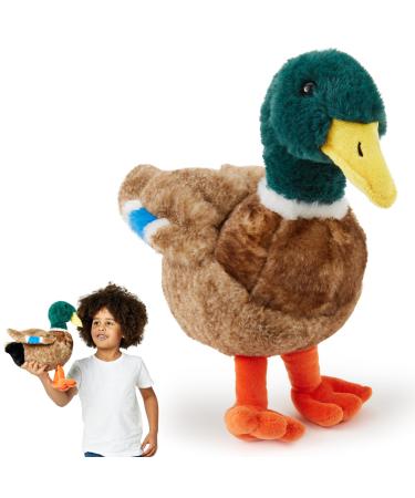 Zappi Co Mallard Plush Toy (30cm) - Bright Cuddly Duck Eco-Friendly Ideal for Children's Imaginary Pond Play Made from 100% Recycled Material